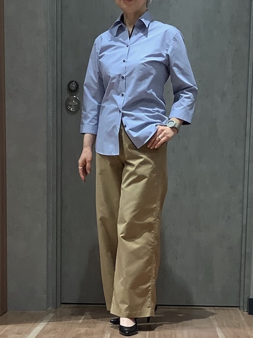 形態安定ノーアイロン スキッパー 7分袖ビジネスワイシャツ（ビジネス