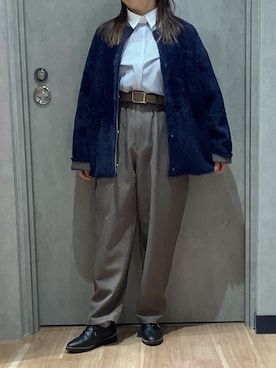 「アイテム（ノーカラージャケット）」を使った、BRICK HOUSE by Tokyo Shirts 札幌発寒イオンモール店さん（レディース・150cm）の冬コーディネート