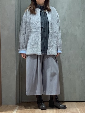 「ファーコート」｜「アイテム（ノーカラージャケット）」を使った、BRICK HOUSE by Tokyo Shirts 札幌発寒イオンモール店さん（レディース・150cm）の秋コーディネート