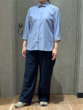 「アイテム（ビジネスシャツ）」を使った、BRICK HOUSE by Tokyo Shirts 札幌発寒イオンモール店さん（レディース・155cm）の夏コーディネート