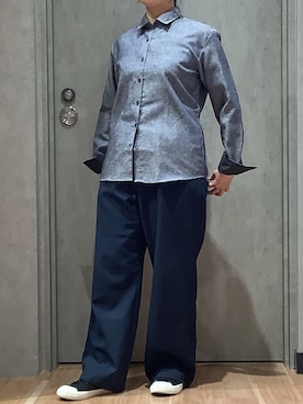 「アイテム（ビジネスシャツ）」を使った、BRICK HOUSE by Tokyo Shirts 札幌発寒イオンモール店さん（レディース・156cm）の秋コーディネート