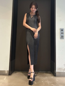 「SPIRALGIRL（スパイラルガール）のアイテム（ワンピース/ドレス）」を使った、aoiさん（レディース・167cm）の夏コーディネート