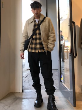 「ALLSAINTS（オールセインツ）のアイテム（その他アウター）」を使った、Reggieさん（メンズ・168cm）の春コーディネート