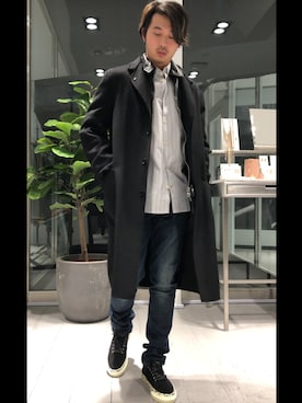 「ALLSAINTS（オールセインツ）のアイテム（ライダースジャケット）」を使った、Reggieさん（メンズ・168cm）の春コーディネート