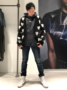 「ALLSAINTS（オールセインツ）のアイテム」を使った、Reggieさん（メンズ・168cm）の冬コーディネート
