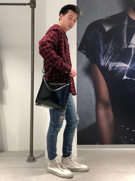 「ALLSAINTS（オールセインツ）のアイテム（パンツ）」を使った、Reggieさん（メンズ・168cm）の冬コーディネート