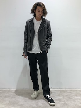 「ALLSAINTS（オールセインツ）のアイテム（パンツ）」を使った、Reggieさん（メンズ・168cm）の夏コーディネート