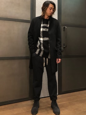 「ALLSAINTS（オールセインツ）のアイテム」を使った、Reggieさん（メンズ・168cm）の冬コーディネート