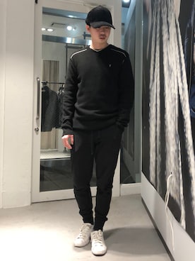 「ALLSAINTS（オールセインツ）のアイテム」を使った、Reggieさん（メンズ・168cm）の冬コーディネート