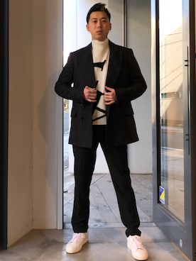 「ALLSAINTS（オールセインツ）のアイテム（パンツ）」を使った、Reggieさん（メンズ・168cm）の冬コーディネート