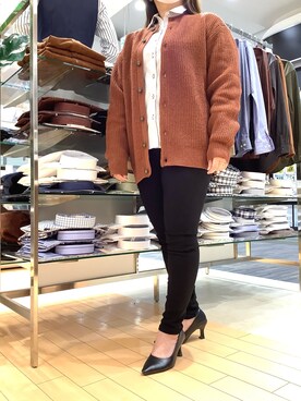 「アイテム（ビジネスシャツ）」を使った、SHIRTS PLAZA 浜松志都呂イオンモール店さん（レディース・158cm）の冬コーディネート