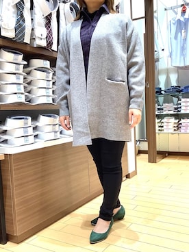 「アイテム（ビジネスシャツ）」を使った、SHIRTS PLAZA 浜松志都呂イオンモール店さん（レディース・158cm）の冬コーディネート
