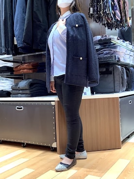 「アイテム（ノーカラージャケット）」を使った、SHIRTS PLAZA 浜松志都呂イオンモール店さん（レディース・158cm）の秋コーディネート