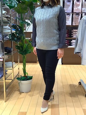 「毛玉になりにくいニット」｜SHIRTS PLAZA 浜松志都呂イオンモール店さん（レディース・158cm）の秋コーディネート