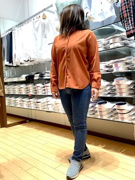 「Pitta Re:)（ピッタリ）のアイテム（シャツ/ブラウス）」を使った、SHIRTS PLAZA 浜松志都呂イオンモール店さん（レディース・156cm）の秋コーディネート
