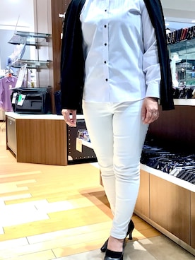 「長袖シャツ」｜SHIRTS PLAZA 浜松志都呂イオンモール店さん（レディース・153cm）の夏コーディネート