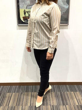 「長袖シャツ」｜SHIRTS PLAZA 浜松志都呂イオンモール店さん（レディース・158cm）の秋コーディネート