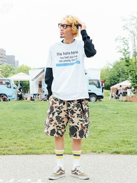 「ROKX（ロックス）のアイテム（パンツ）」を使った、K.S.0402さん（メンズ・178cm）の夏コーディネート
