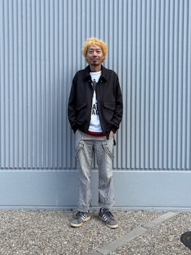 「アイテム（ブルゾン、ベージュ系）」を使った、K.S.0402さん（メンズ・178cm）の冬コーディネート