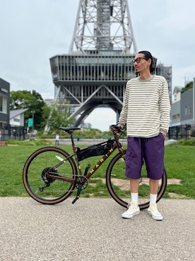 「narifuri（ナリフリ）のアイテム（パンツ）」を使った、K.S.0402さん（メンズ・178cm）の夏コーディネート