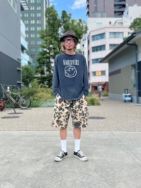「ROKX（ロックス）のアイテム（パンツ）」を使った、K.S.0402さん（メンズ・178cm）の夏コーディネート