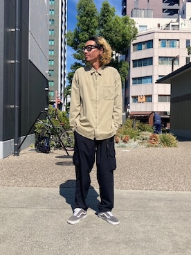 「ROKX（ロックス）のアイテム（パンツ）」を使った、K.S.0402さん（メンズ・178cm）の夏コーディネート