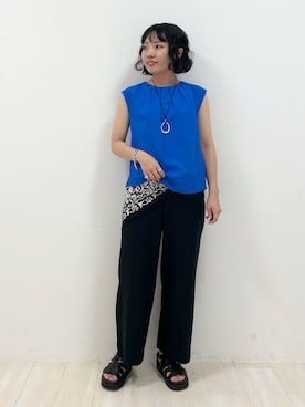 「スカーフ」｜「アイテム（その他）」を使った、kanaさん（レディース・153cm）の夏コーディネート