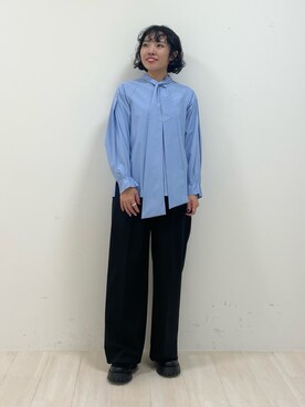 「ボウタイブラウス」｜「アイテム（その他）」を使った、kanaさん（レディース・153cm）の秋コーディネート