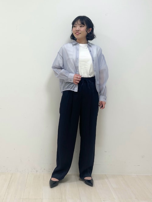 ブラウス シャツ 「洗える／ドロスト付」トレンドシアーシャツ レディース INDIVI ブラウス シャツ 「洗える／ドロスト付」トレンドシアー