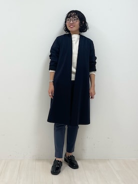 「インディヴィ」｜「アイテム（ノーカラージャケット）」を使った、kanaさん（レディース・153cm）の秋コーディネート