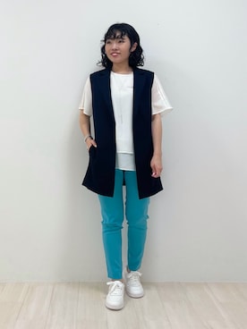 「インディヴィ」｜「アイテム（ベスト）」を使った、kanaさん（レディース・153cm）の春コーディネート