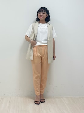 「インディヴィ」｜「アイテム（ベスト）」を使った、kanaさん（レディース・153cm）の夏コーディネート