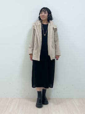 「インディヴィ」｜「アイテム（ワンピース）」を使った、kanaさん（レディース・153cm）の秋コーディネート