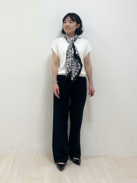 「スカーフ」｜「アイテム（その他）」を使った、kanaさん（レディース・153cm）の夏コーディネート