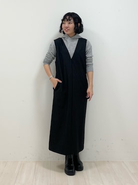 「インディヴィ」｜「アイテム（ワンピース）」を使った、kanaさん（レディース・153cm）の秋コーディネート