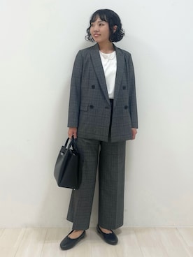 「スーツ」｜「アイテム（ジャケット/アウター）」を使った、kanaさん（レディース・153cm）の秋コーディネート