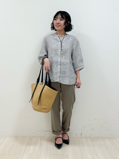 INDIVI パンツ セール】【洗える／高ストレッチ】クロップド丈サテンテーパード