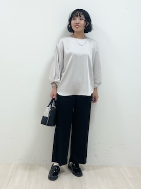 「サテンパンツ」｜「アイテム（その他）」を使った、kanaさん（レディース・153cm）の秋コーディネート