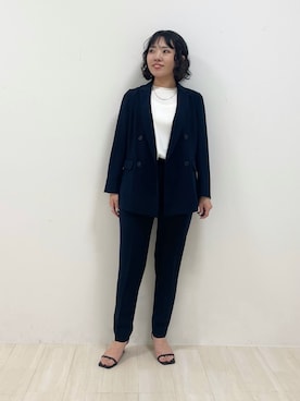 「スーツ」｜「アイテム（Tシャツ/カットソー）」を使った、kanaさん（レディース・153cm）の夏コーディネート