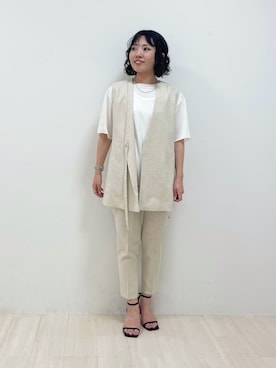 「アイテム（ベスト）」を使った、kanaさん（レディース・153cm）の夏コーディネート