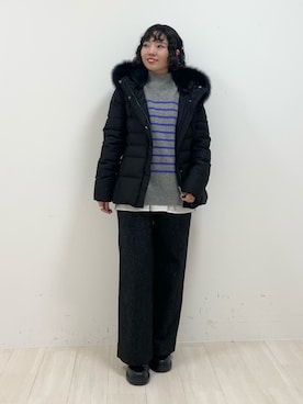 「インディヴィ」｜「アイテム（ダウンジャケット/コート）」を使った、kanaさん（レディース・153cm）の秋コーディネート