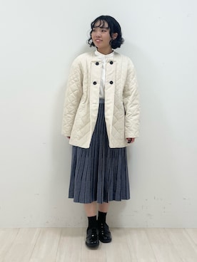 「インディヴィ」｜「アイテム（その他アウター）」を使った、kanaさん（レディース・153cm）の秋コーディネート