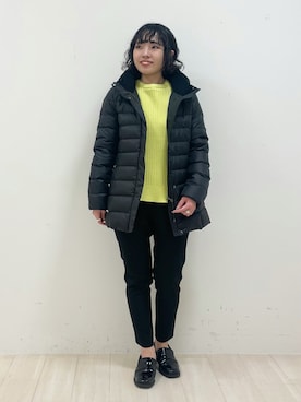 「インディヴィ」｜「アイテム（ダウンジャケット/コート）」を使った、kanaさん（レディース・153cm）の冬コーディネート