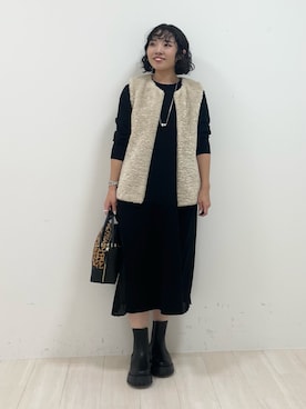 「インディヴィ」｜「アイテム（ワンピース）」を使った、kanaさん（レディース・153cm）の秋コーディネート
