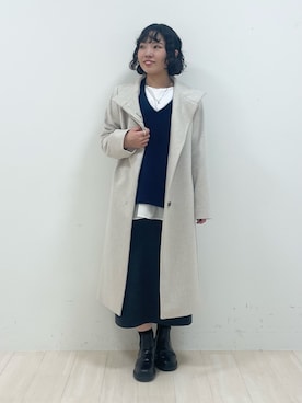 「インディヴィ」｜「アイテム（その他アウター）」を使った、kanaさん（レディース・153cm）の秋コーディネート