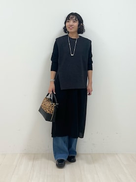 「インディヴィ」｜「アイテム（ワンピース）」を使った、kanaさん（レディース・153cm）の秋コーディネート