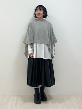 「レザースカート」｜「アイテム（その他）」を使った、kanaさん（レディース・153cm）の秋コーディネート