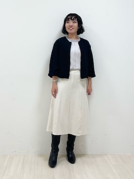 「インディヴィ」｜「アイテム（ブルゾン）」を使った、kanaさん（レディース・153cm）の秋コーディネート