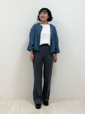 「インディヴィ」｜「アイテム（ブルゾン）」を使った、kanaさん（レディース・153cm）の秋コーディネート