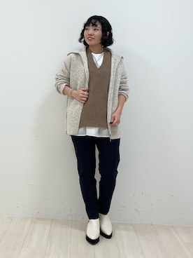 「インディヴィ」｜「アイテム（ブーツ）」を使った、kanaさん（レディース・153cm）の秋コーディネート